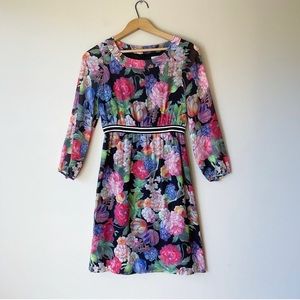 J. Crew Floral Print Chiffon Fit and Flare Dress Size 6